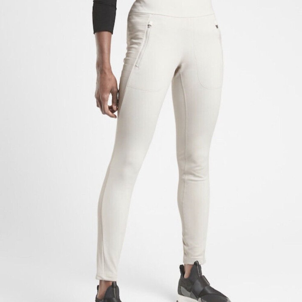 Athleta Peak Hybrid Fleece Tight, Birch Grey,  Size M